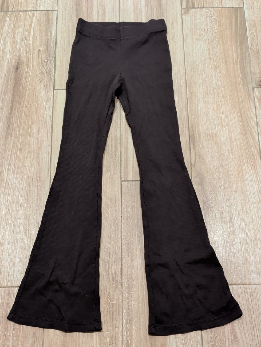 H&M Black Flare Ribbed Knit Pants